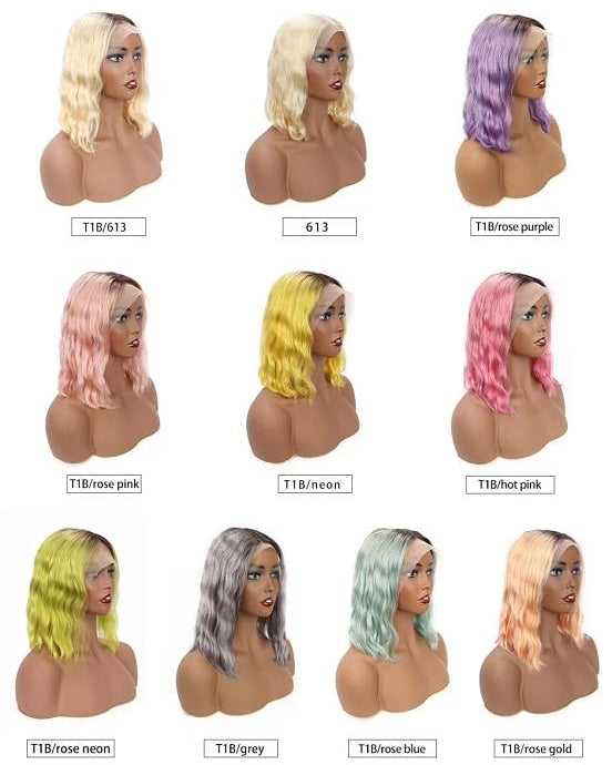 Natural And Colored Bobs 150% Density